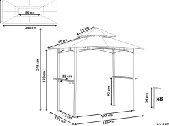 Beliani Paviljonki Tummanvihrea 240 X 148 Cm Naro Discount