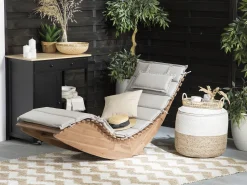 Beliani Pehmustetyyny Lepotuoliin 180 X 60 X 5 Cm Ruskeanharmaa Brescia Fashion