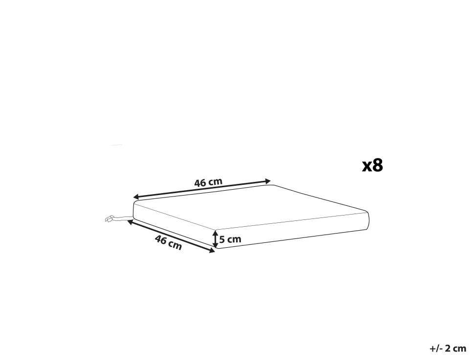 Beliani Pehmustetyyny Tuoliin Harmaa 8Kpl Sassari New