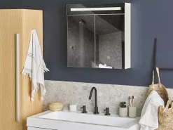 Beliani Peilikaappi Led-Valo Valkoinen 60 X 60 Cm Jaramillo Hot