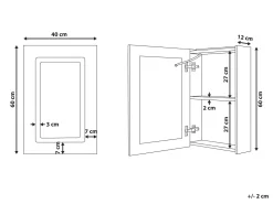 Beliani Peilikaappi Led-Valo Valkoinen 40 X 60 Cm Condor Outlet
