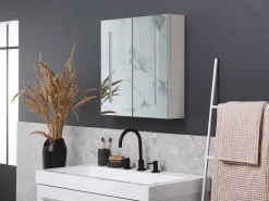 Beliani Peilikaappi Led-Valo Valkoinen 60 X 60 Cm Chabunco Cheap