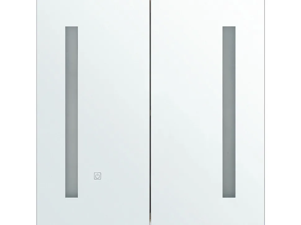 Beliani Peilikaappi Led-Valo Valkoinen 60 X 60 Cm Chabunco Cheap