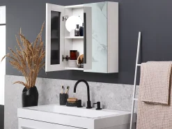 Beliani Peilikaappi Valkoinen 60 X 60 Cm Navarra Best