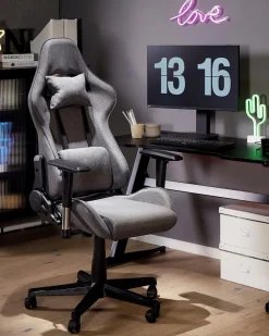 Beliani Pelituoli Kangas Tummanharmaa Warrior Best