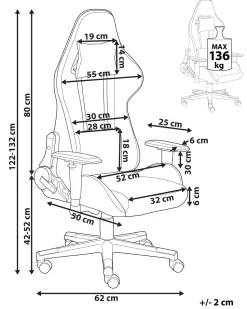 Beliani Pelituoli Kangas Tummanharmaa Warrior Best
