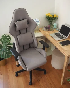 Beliani Pelituoli Kangas Tummanharmaa Warrior Best