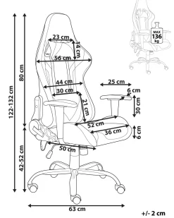 Beliani Pelituoli Keinonahka Led-Valo Musta Gleam Best Sale