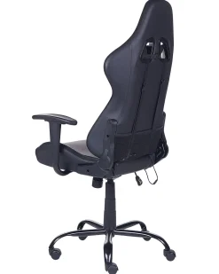 Beliani Pelituoli Keinonahka Led-Valo Musta Gleam Best Sale