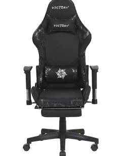 Beliani Pelituoli Keinonahka Maastokuvio Musta/Tummanharmaa Victory Cheap