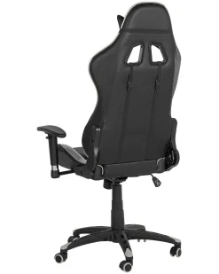 Beliani Pelituoli Keinonahka Musta/Hopea Knight Flash Sale