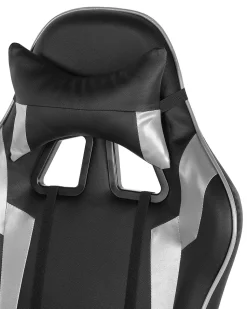 Beliani Pelituoli Keinonahka Musta/Hopea Knight Flash Sale