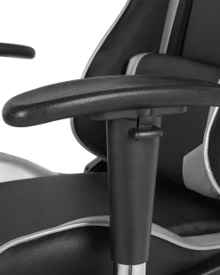 Beliani Pelituoli Keinonahka Musta/Hopea Knight Flash Sale