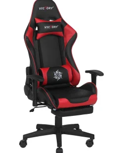 Beliani Pelituoli Keinonahka Musta/Punainen Victory Discount