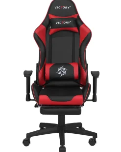 Beliani Pelituoli Keinonahka Musta/Punainen Victory Discount