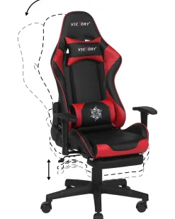 Beliani Pelituoli Keinonahka Musta/Punainen Victory Discount