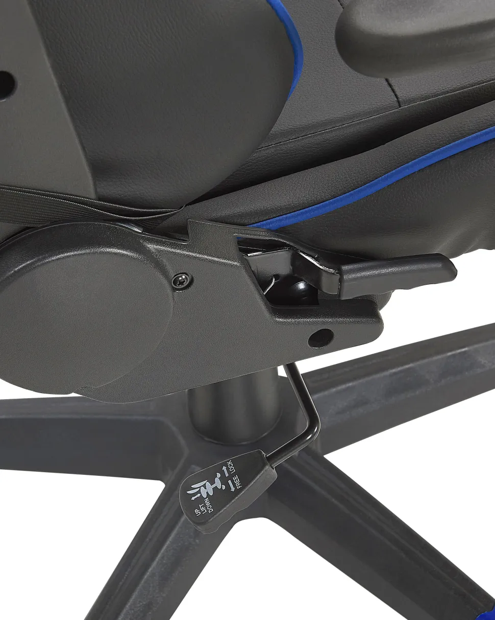 Beliani Pelituoli Keinonahka Musta/Sininen Victory Sale