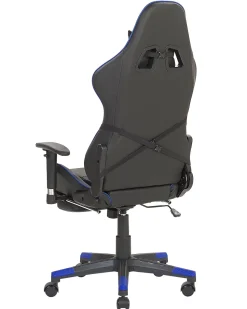 Beliani Pelituoli Keinonahka Musta/Sininen Victory Sale