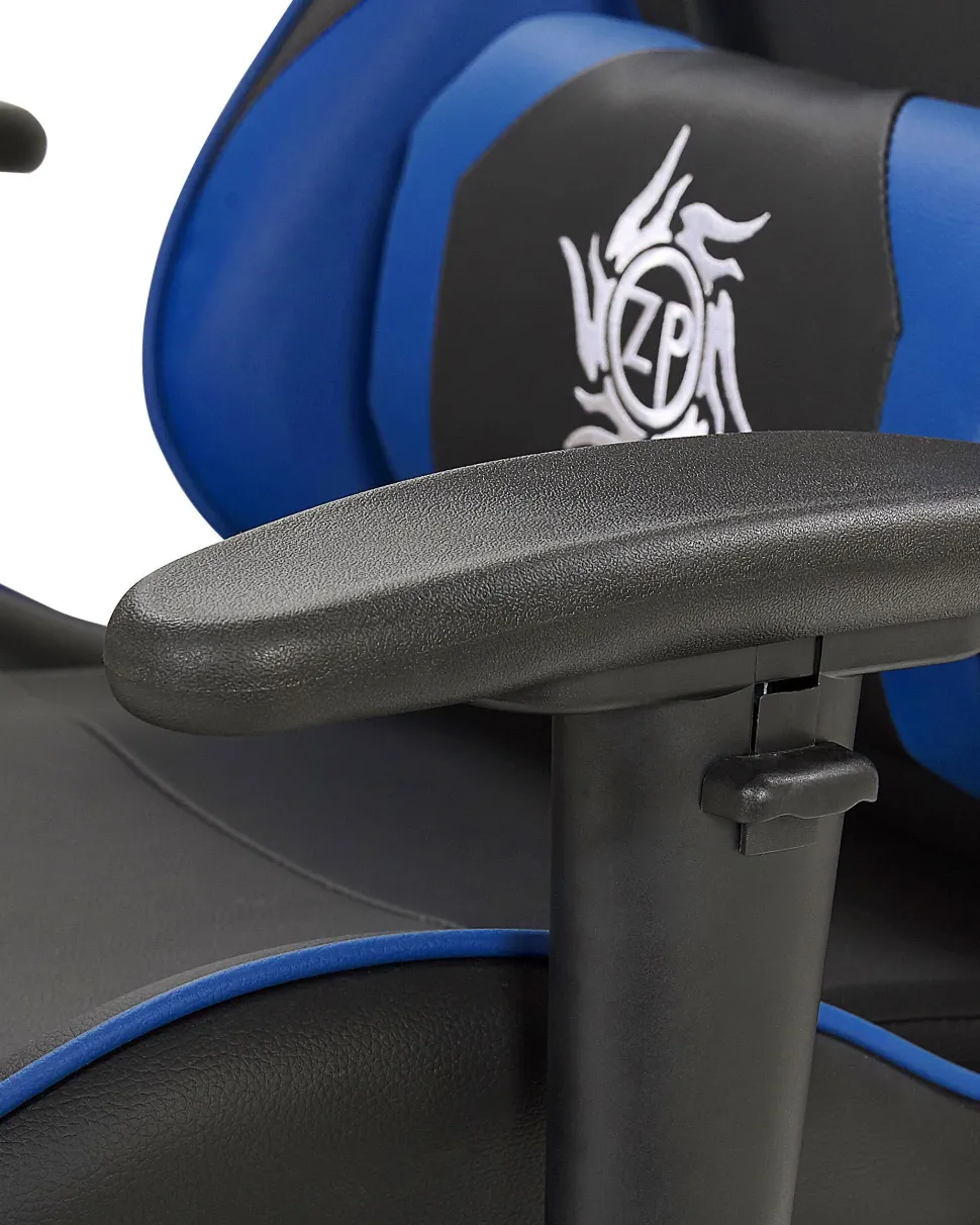 Beliani Pelituoli Keinonahka Musta/Sininen Victory Sale