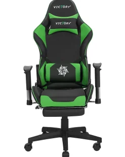 Beliani Pelituoli Keinonahka Musta/Vihrea Victory Fashion