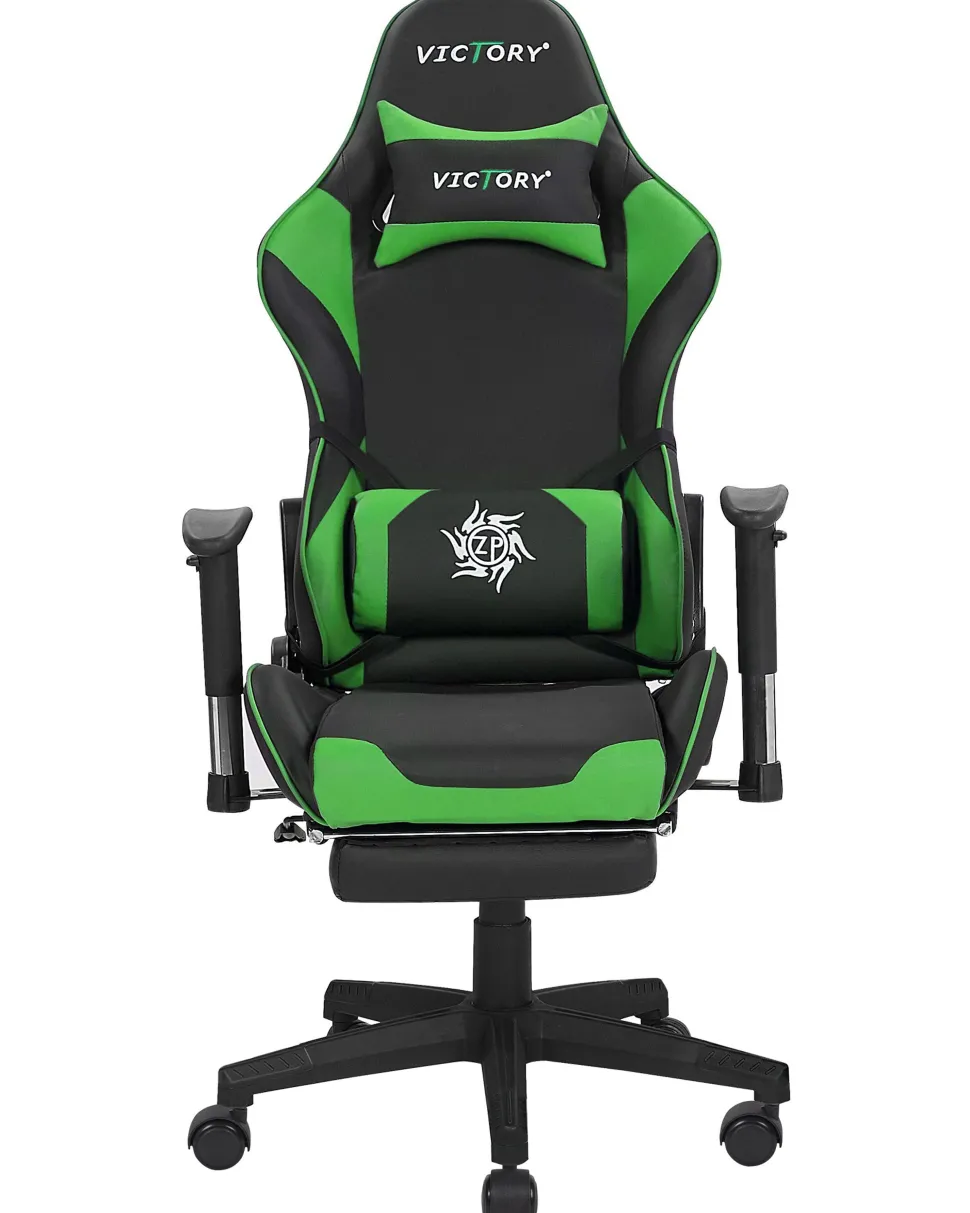 Beliani Pelituoli Keinonahka Musta/Vihrea Victory Fashion