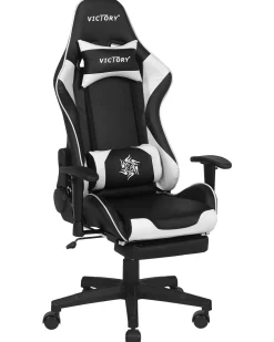 Beliani Pelituoli Keinonahka Musta/Valkoinen Victory Best Sale