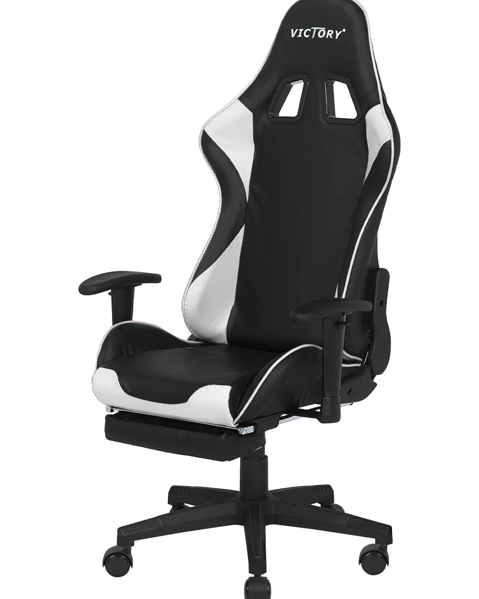 Beliani Pelituoli Keinonahka Musta/Valkoinen Victory Best Sale