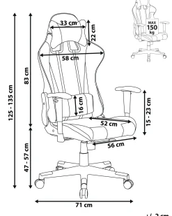 Beliani Pelituoli Keinonahka Musta/Tummansininen Gamer Shop