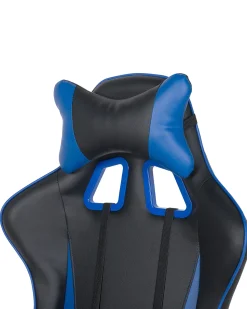 Beliani Pelituoli Keinonahka Musta/Tummansininen Gamer Shop