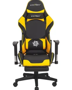 Beliani Pelituoli Keinonahka Musta/Keltainen Victory Outlet