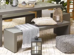 Beliani Penkki Harmaa Betoni U-Muotoinen 150 X 40 Cm Taranto New