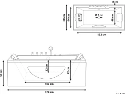 Beliani Poreamme Led-Valot Musta 170 X 80 Cm Hawes Clearance