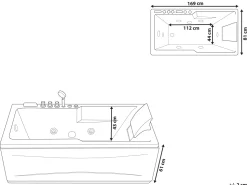 Beliani Poreamme Oikeak. Led-Valot Valkoinen 169 X 81 Cm Artemisa New