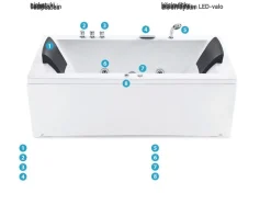 Beliani Poreamme Oikeak. Led-Valot Valkoinen 183 X 90 Cm Varadero Clearance