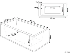 Beliani Poreamme Oikeak. Led-Valot Valkoinen 183 X 90 Cm Varadero Clearance