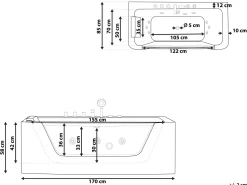 Beliani Poreamme Valkoinen 170 X 85 Cm Barranca Best