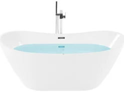 Beliani Poreamme Vapaasti Seisova Led-Valot Valkoinen 180 X 85 Cm Antigua Cheap