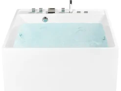 Beliani Poreamme Vapaasti Seisova Valkoinen 130 X 130 Cm Tahua Clearance