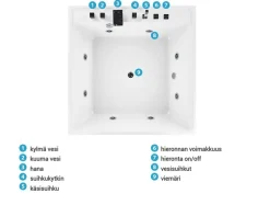 Beliani Poreamme Vapaasti Seisova Valkoinen 130 X 130 Cm Tahua Clearance