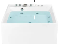 Beliani Poreamme Vapaasti Seisova Valkoinen 130 X 130 Cm Tahua Clearance