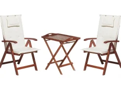 Beliani Poyta Ja 2 Tuolia Luonnonvalkoisilla Tyynyilla Toscana Sale