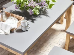 Beliani Poytaryhma 6-Istuttava - Poyta Ja 6 Jakkaraa Harmaa Ostuni New