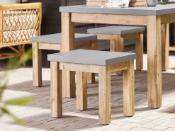 Beliani Poytaryhma 6-Istuttava - Poyta Ja 6 Jakkaraa Harmaa Ostuni New