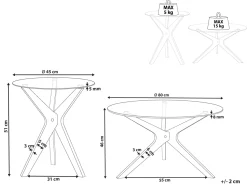 Beliani Poytasetti Lasitasolla Kumipuu Vaalea Puu 2 Kpl Valley Sale