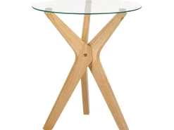 Beliani Poytasetti Lasitasolla Kumipuu Vaalea Puu 2 Kpl Valley Sale