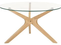 Beliani Poytasetti Lasitasolla Kumipuu Vaalea Puu 2 Kpl Valley Sale