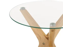 Beliani Poytasetti Lasitasolla Kumipuu Vaalea Puu 2 Kpl Valley Sale