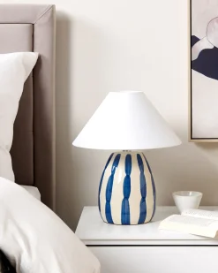 Beliani Poytavalaisin Keraaminen Vaalea Beige/Sininen Luchetti Store