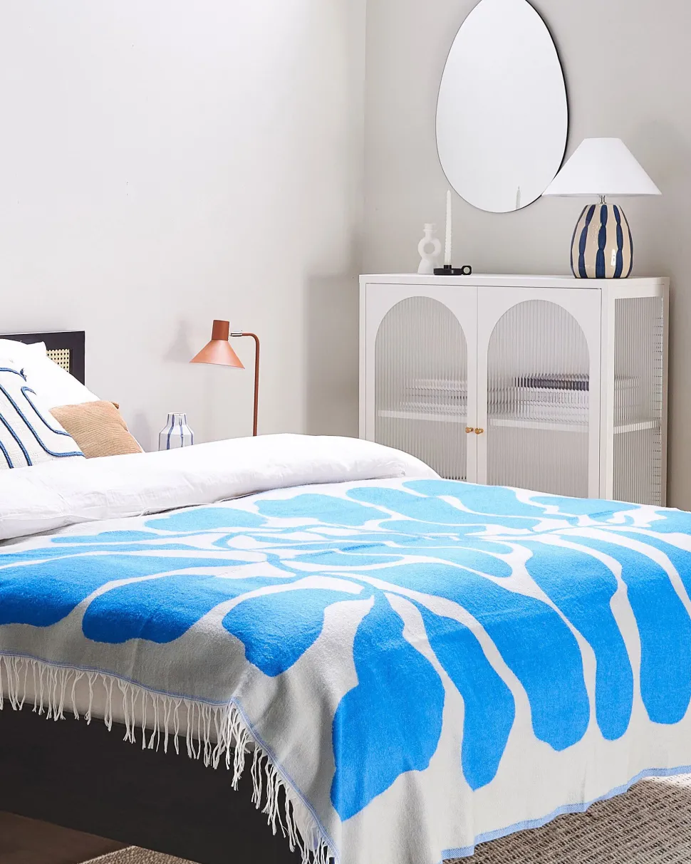 Beliani Poytavalaisin Keraaminen Vaalea Beige/Sininen Luchetti Store