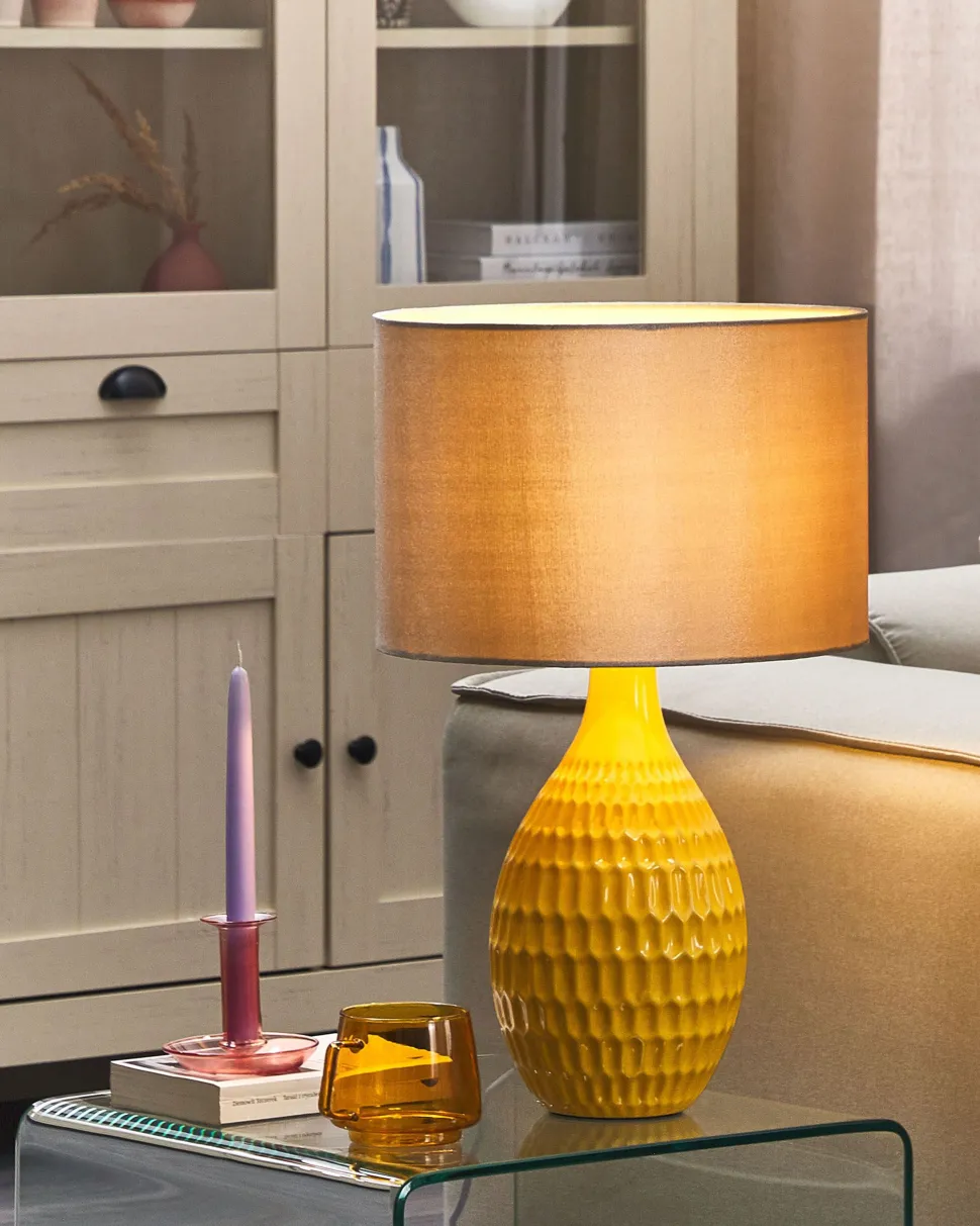 Beliani Poytavalaisin Keraaminen Keltainen Haddas New